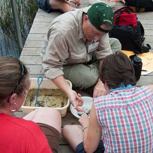 A male Master Naturalist instructor teaching two students