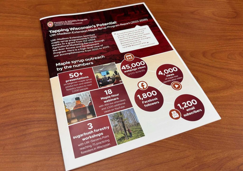 An impact report laid out on a table