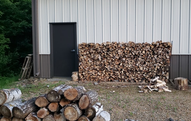 To reduce cover for wildlife and other pests, store firewood outside and away from the house. Credit: Jake Ballard on Unsplash