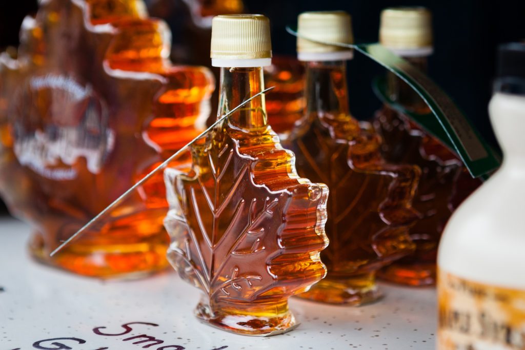 Maple syrup bottles