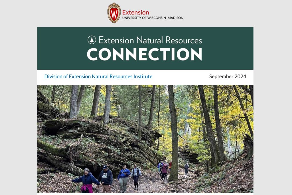 A screenshot of the Division of Extension Natural Resources Institute's newsletter header