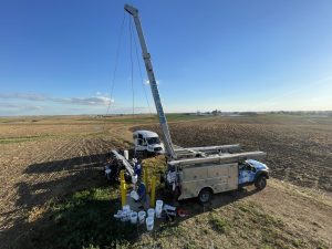 A well being constructed on Pioneer Farms. Photo by Peter Chase