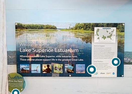 A informational sign at the Lake Superior Estuarium
